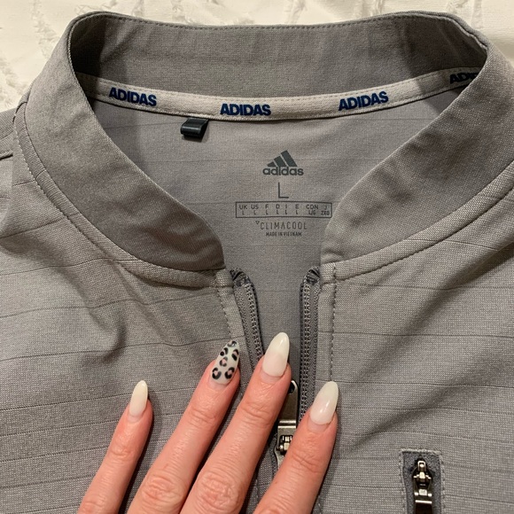 NWOT ADIDAS CLIMACOOL Athletic Jacket (Grey) - Picture 2 of 3